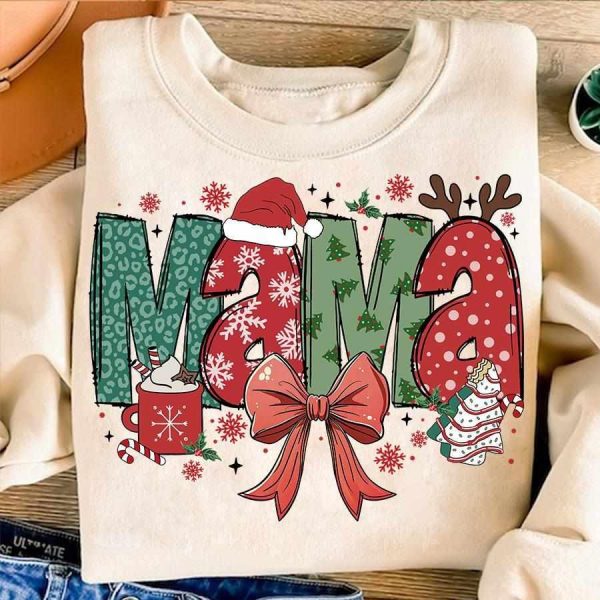 Chic Christmas SVGs Mama Coquette Mama Claus Tree Cake Coquette Bow