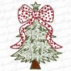 Chic Christmas Tree Chinoiserie SVG Design with Gold Glitter for