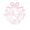 Chic Pink Toile Personalized Scallop Monogram PNG