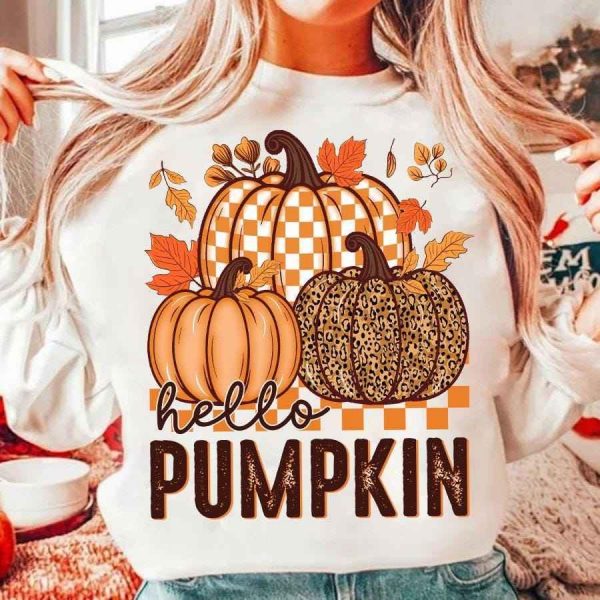 Chic Pumpkin Checkered Leopard PNG for Fall Vibes Sublimation