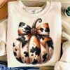 Chic Pumpkin SVG Fall Sublimation Cowhide Bow Trendy TShirt Design