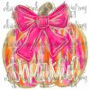 Chic Pumpkin SVG Sublimation DTF Design HandDrawn Printables Bow