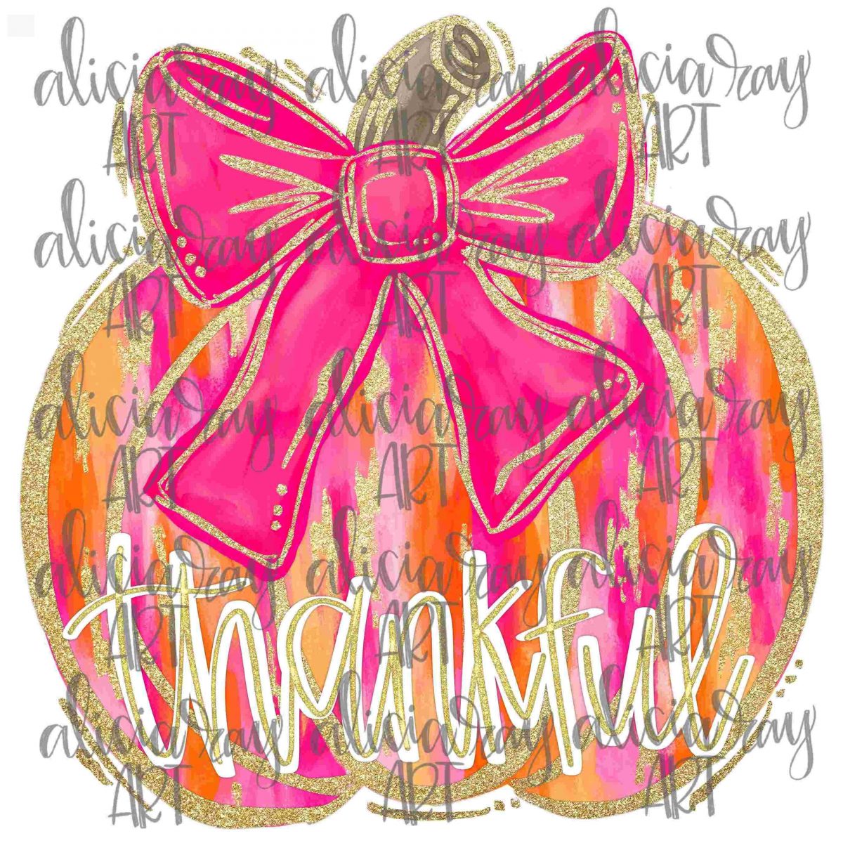 Chic Pumpkin SVG Sublimation DTF Design HandDrawn Printables Bow