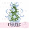 Chinoiserie Christmas Tree with Blue Bow PNG //Pink Christmas PNG // Chinoiserie Christmas // Grandmillenial Christmas // Southern Christmas