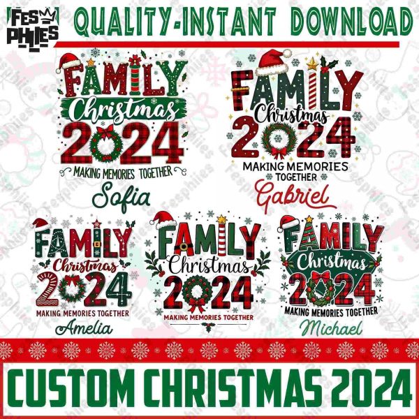 Christmas 2024 Family Memories SVG Bundle Shirt Designs Group PNG