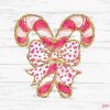 Christmas Bow Candy Cane Png Pink Coquette Christmas gift Png Glitter retro Christmas shirt png sublimation designs instant digital download