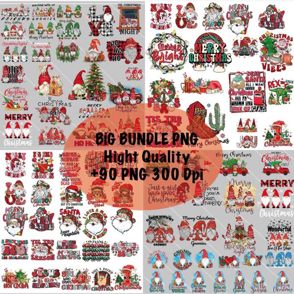 Christmas Bundle 100 Festive SVGs Santa Claus Western Designs Digital