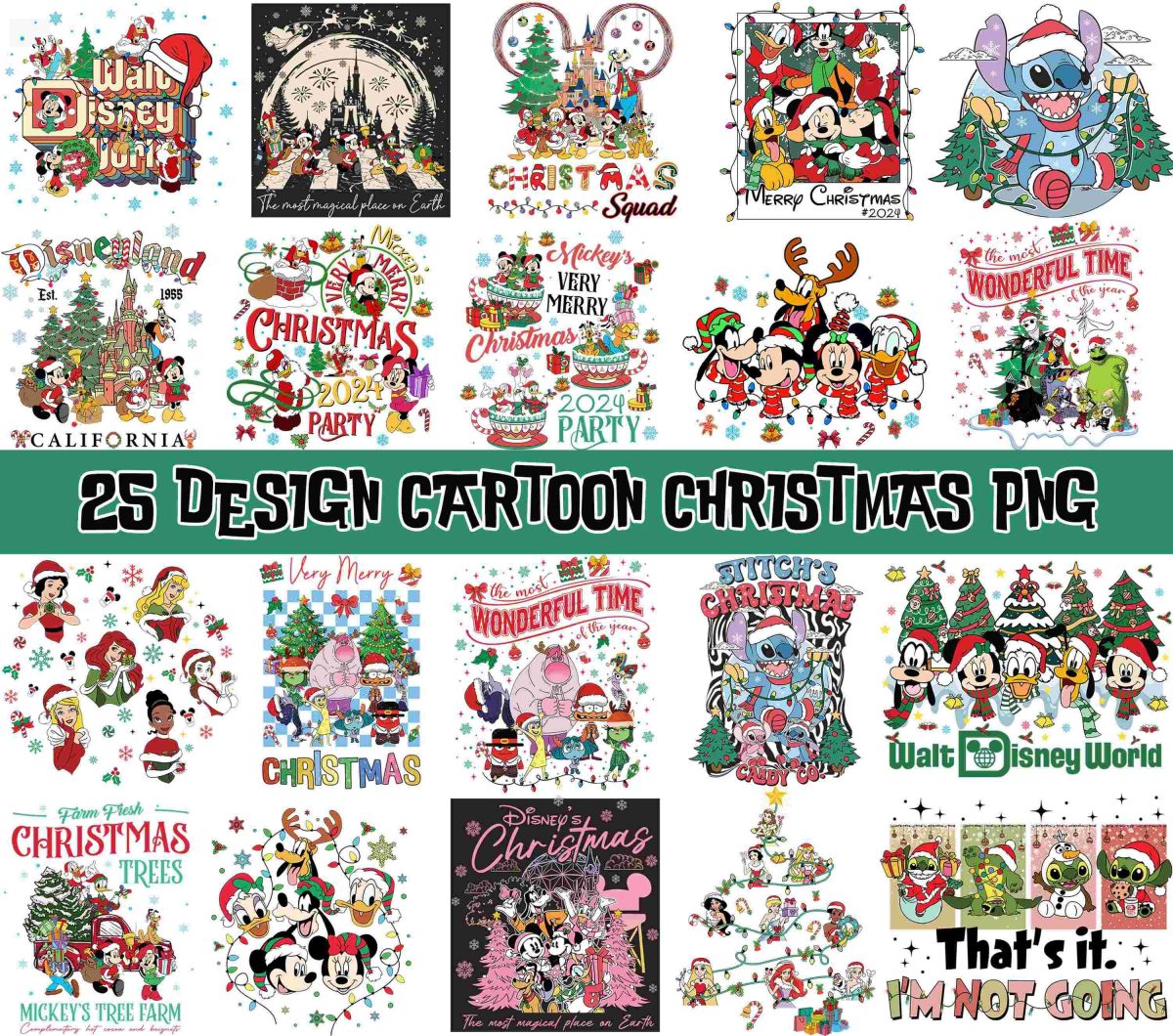 Christmas Cartoon Characters Bundle Festive SVG PNG Collection