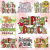 Christmas Character Alphabet Bundle 7 Festive Alpha Doodle PNGs for