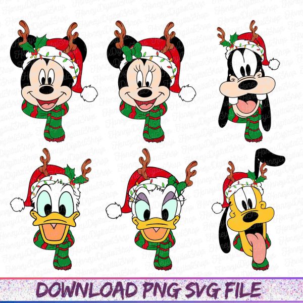 Christmas Character Bundle Festive Svg Png Squad for Holiday Season