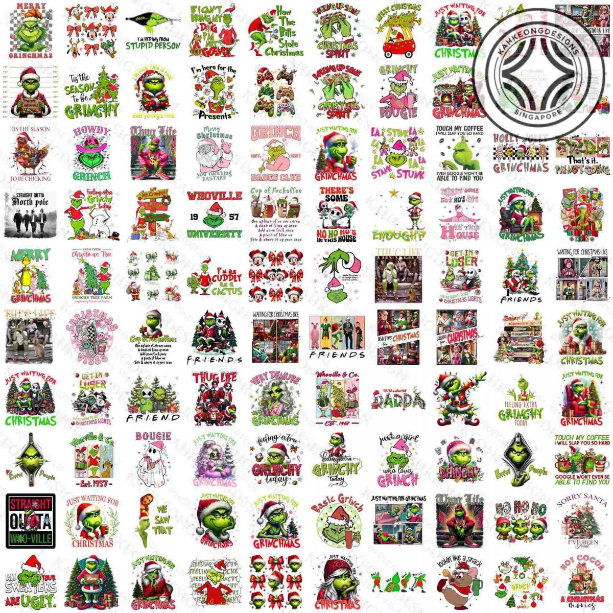 Christmas Character PNG Bundle 300 Festive Designs Mean Guy Pink