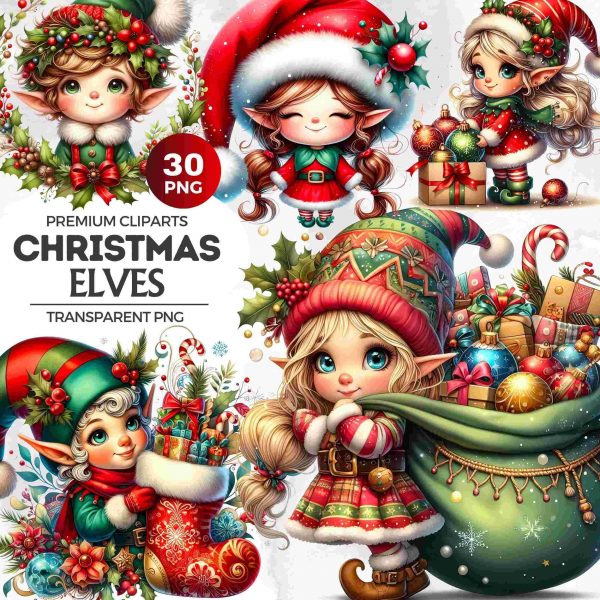 Christmas elves Clipart, Christmas clipart, elves clipart, Christmas clipart PNG,winter elf clipart, Christmas cards, crafts and sublimation