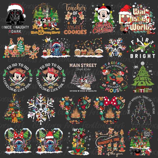 Christmas Friends Bundle Merry SVG PNG Holiday Mouse Xmas Season