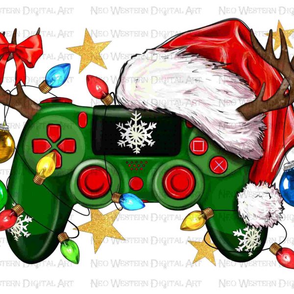 Christmas Game Controller png sublimation design download, Christmas png, Game Day png, Game Controller png, sublimate designs download