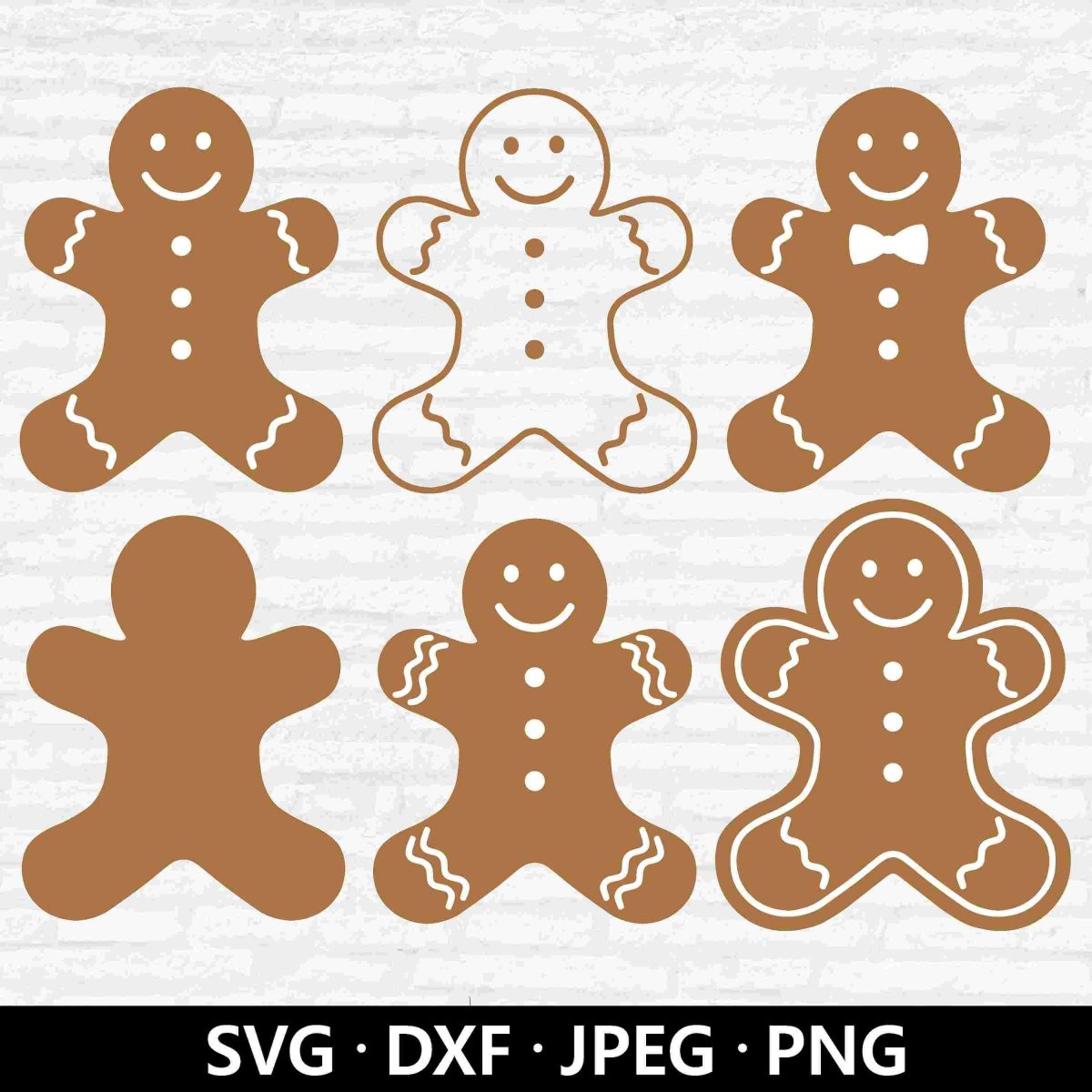 Christmas Gingerbread Man SVG DXF Clipart for Digital Download