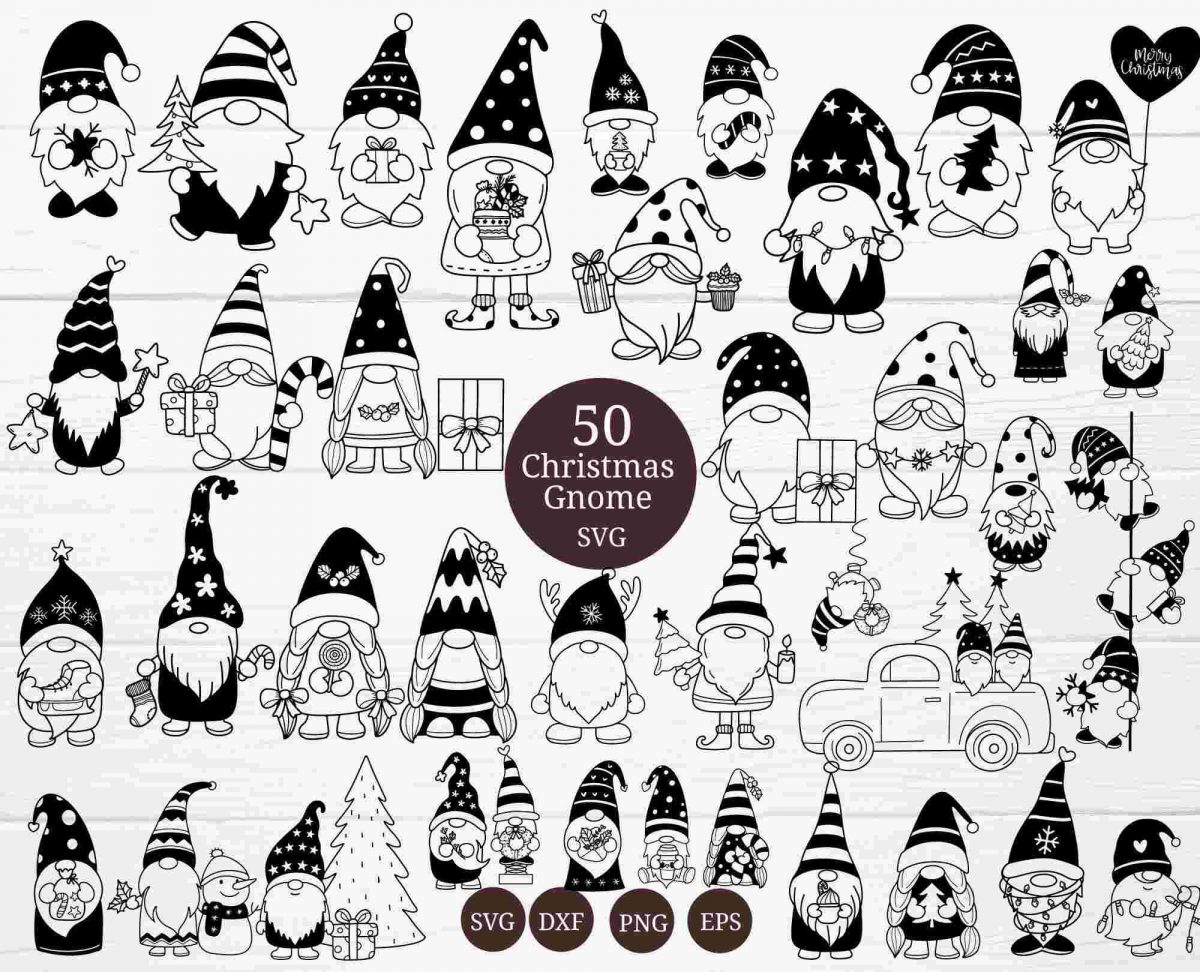 Christmas Gnome Bundle 50 SVG Cut Files for Cricut Silhouette Cameo