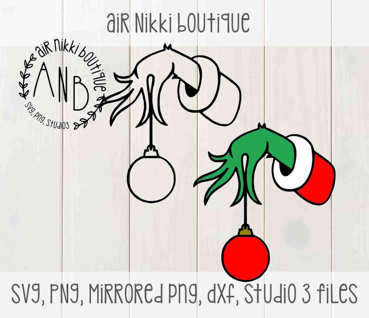 Christmas Grinch Hand SVG PNG DXF Studio 3 Cut Files Instant Download