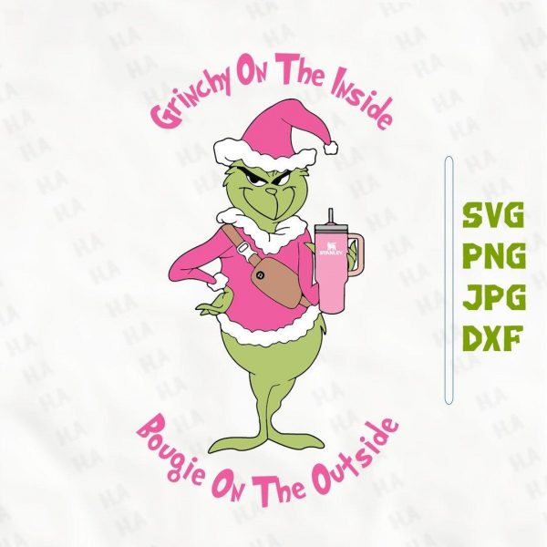 Christmas Grinch SVG Bougie Grinch Face Sublimation PNG