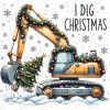 Christmas Kids Gifts Excavator Sublimation SVG for Construction Truck