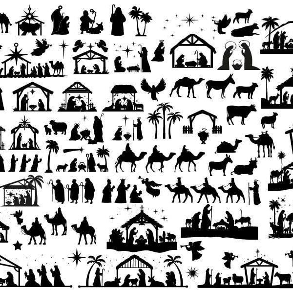 Christmas Nativity SVG Bundle Clipart Silhouette More