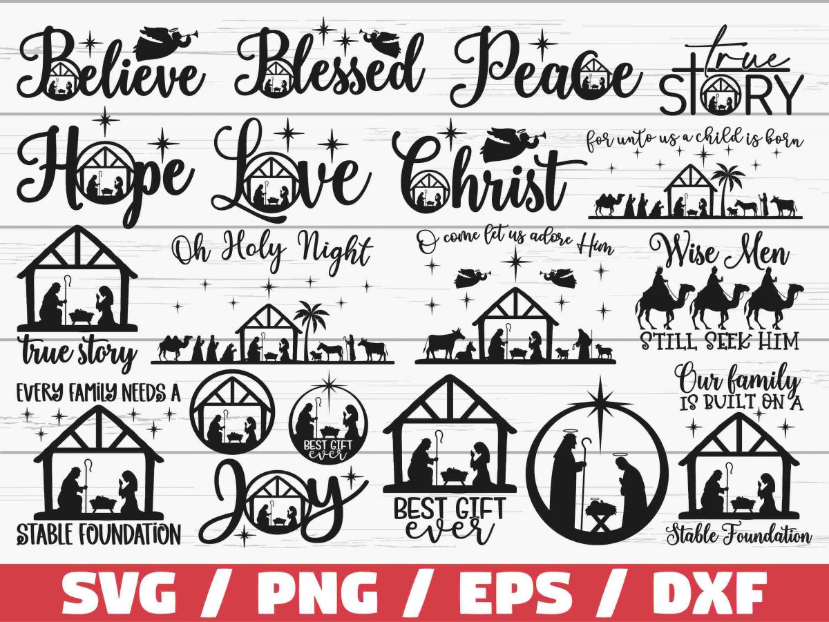 Christmas Nativity SVG Bundle for Commercial Use and Decoration