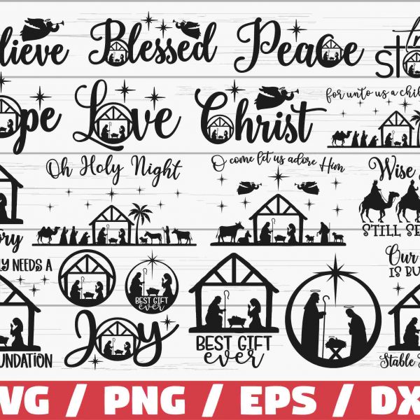 Christmas Nativity SVG Bundle for Commercial Use and Decoration