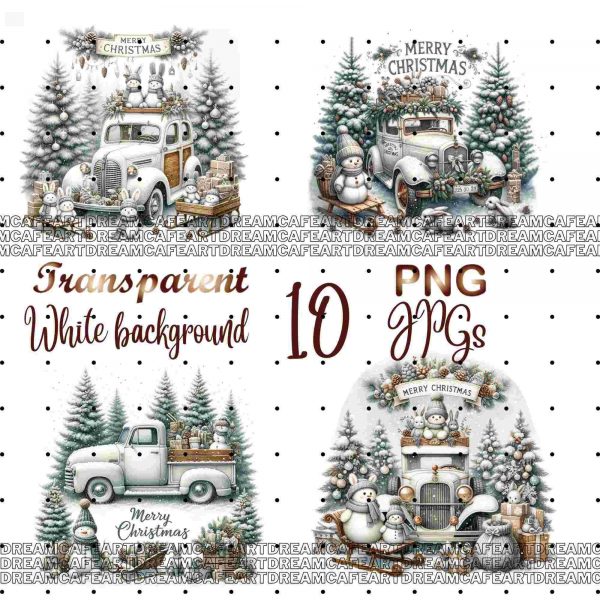 Christmas Snowman Clipart Bundle 10 PNGJPG for Memory Books Journals