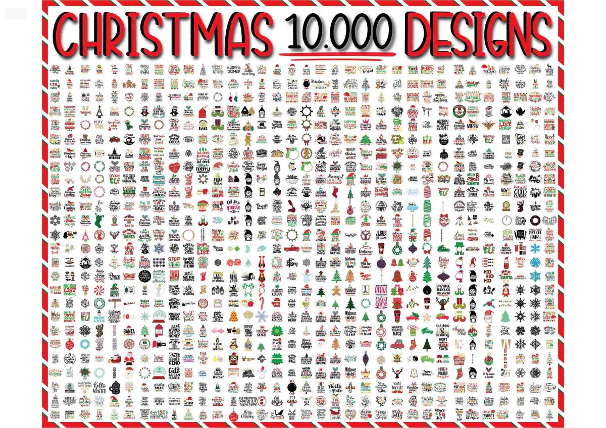 Christmas SVG Bundle 10K Festive Designs Santa Reindeer Ornaments