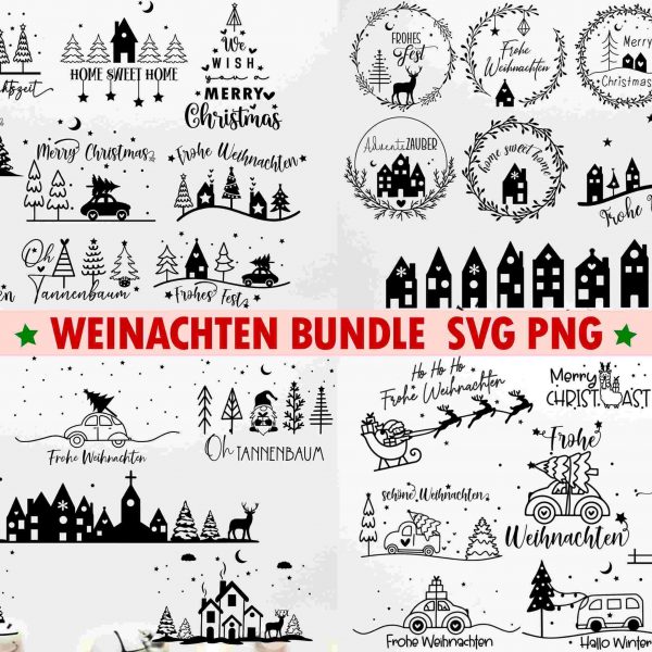 Christmas SVG Bundle German Holiday Scenes and Designs