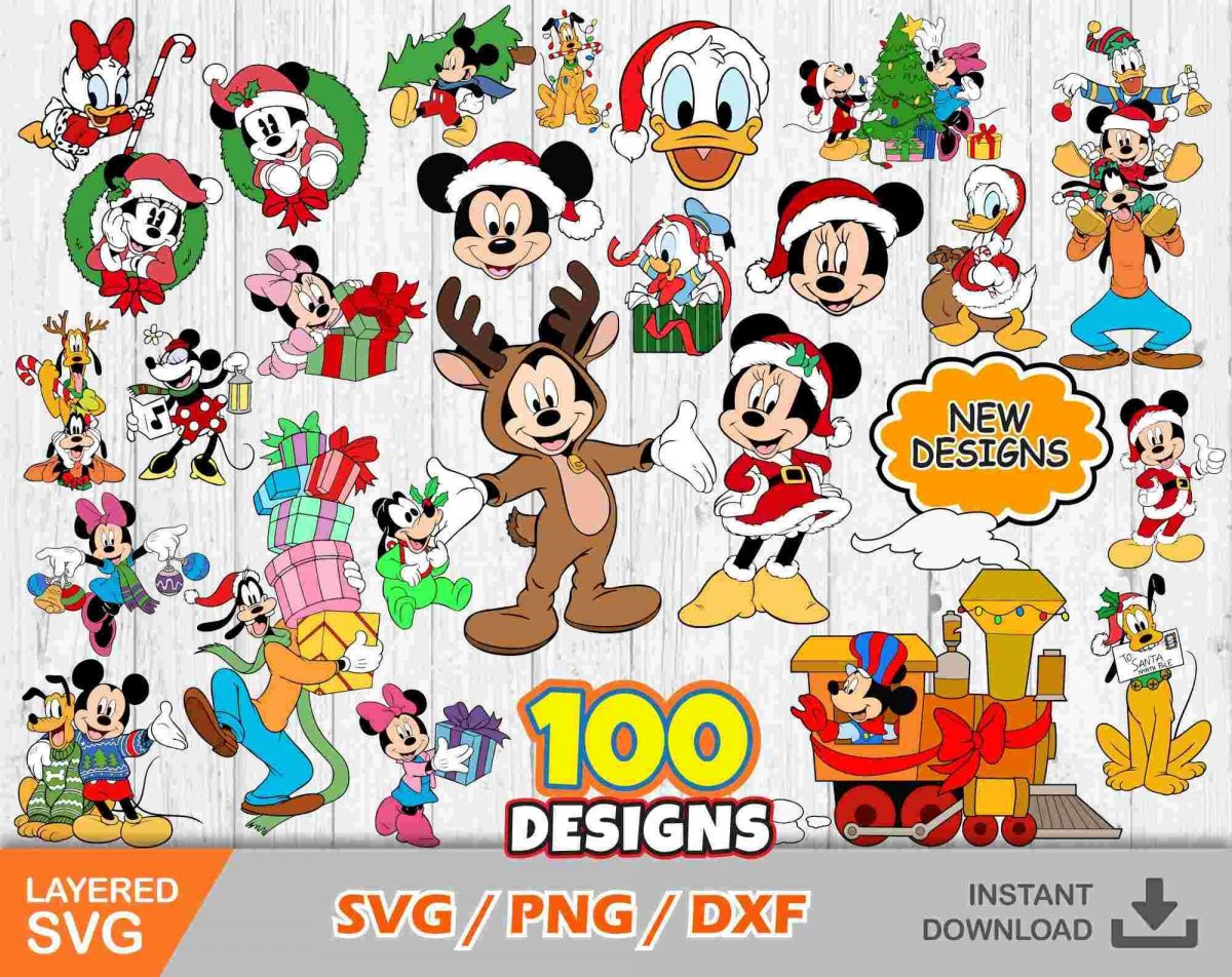 Christmas SVG Mickey Clipart Bundle for CricutSilhouette