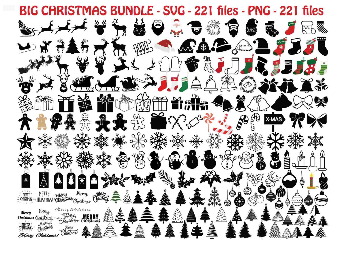 CHRISTMAS SVG Pack Clipart Cut Files for Cricut