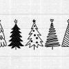 Christmas Tree Bundle Festive Svg Png Clipart for Cricut Silhouette