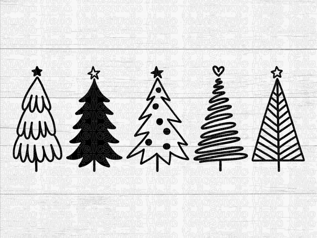 Christmas Tree Bundle Festive Svg Png Clipart for Cricut Silhouette