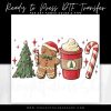 Christmas Tree Coffee Tshirt Transfer DTF Gingerbread Latte SVG