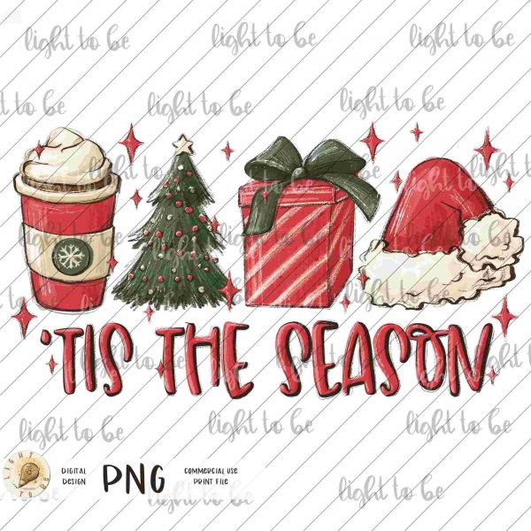 Christmas Vibes Winter Latte Santa Presents Tree Love SVG PNG Family