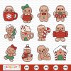 Chunky Gingerbread Christmas SVG Clipart Bundle | Cute Gingerbread Man digital designs