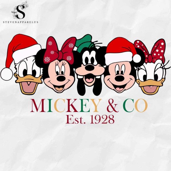 Classic Disney Mickey Co 1928 Christmas SVG Mickey And Friends