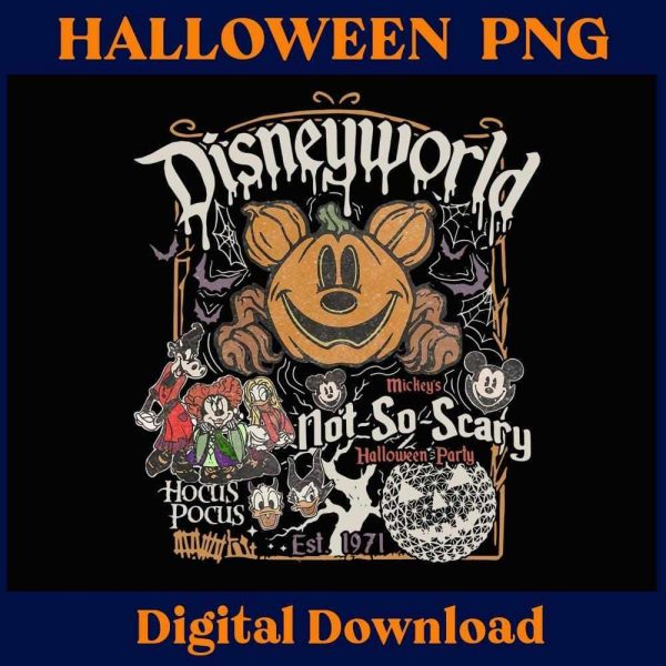 Classic Disneyworld 1971 Halloween SVG Mickeys Not So Scary Party SVG