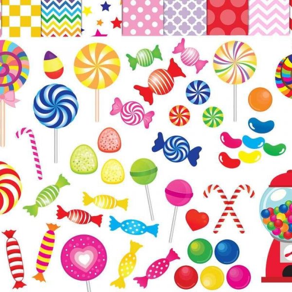 Colorful Candy Clipart SVG PNG Printable Rainbow Graphics