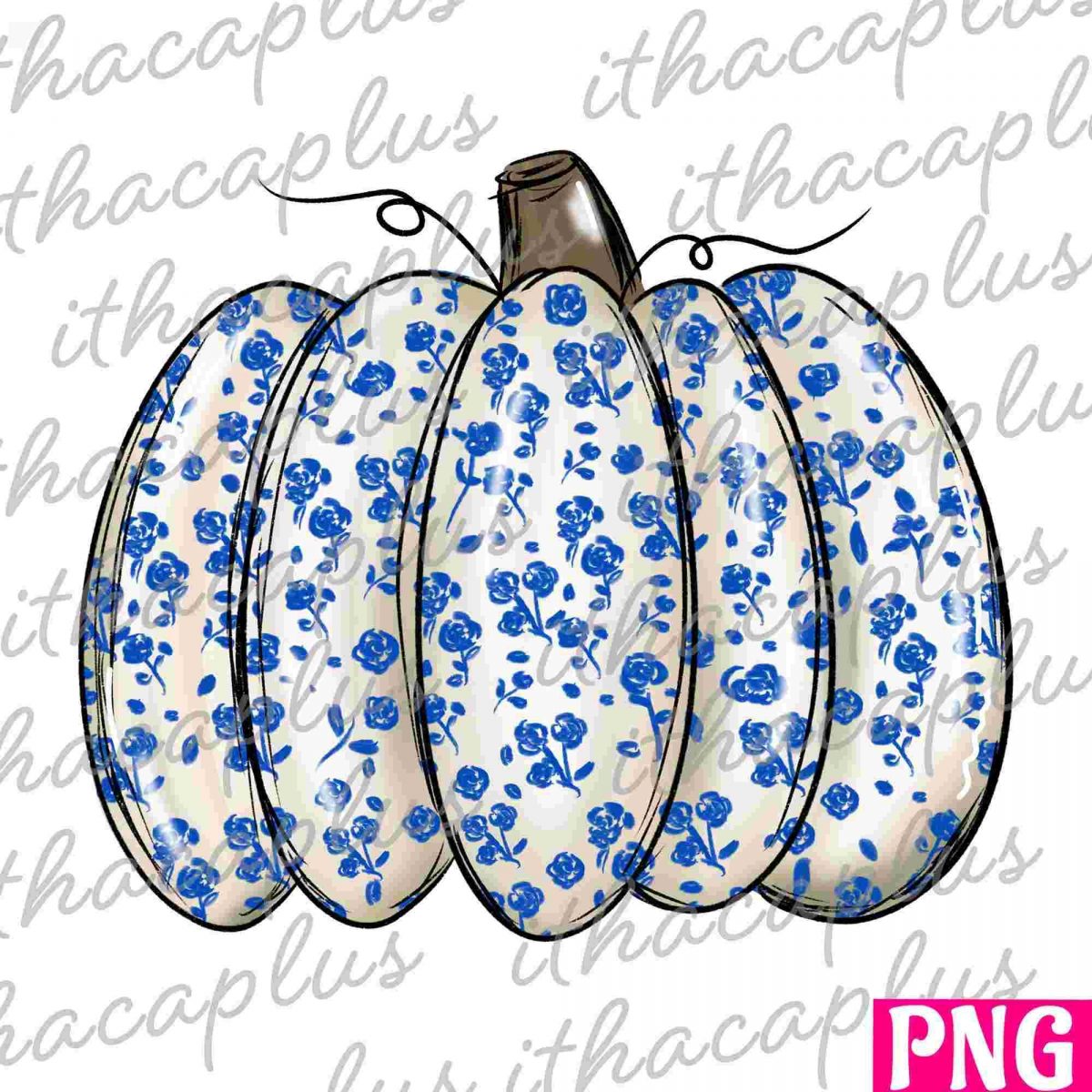 Colorful Thanksgiving Pumpkin SVG PNG Fall Floral Clipart