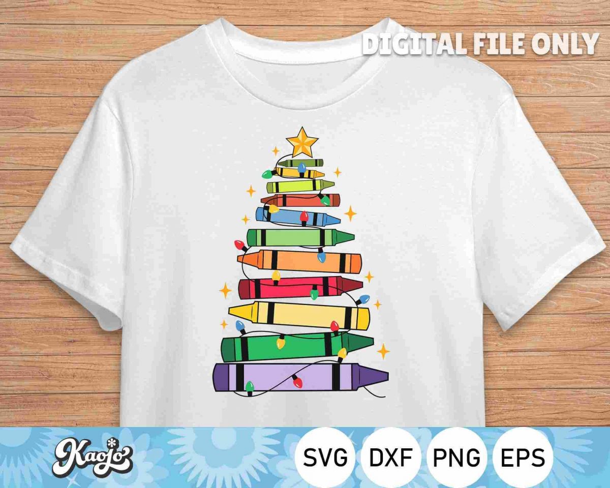 Colorful Tree Glow Svg Educator Holiday Svg Xmas Tree School Svg