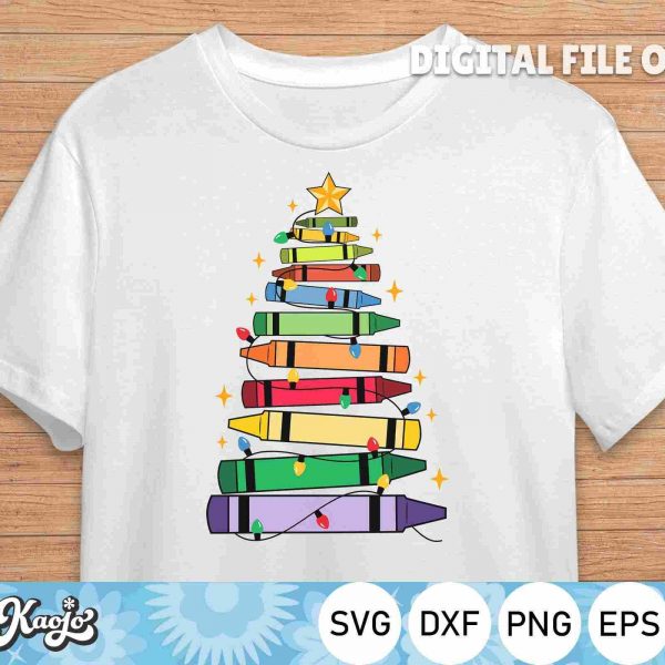 Colorful Tree Glow Svg Educator Holiday Svg Xmas Tree School Svg