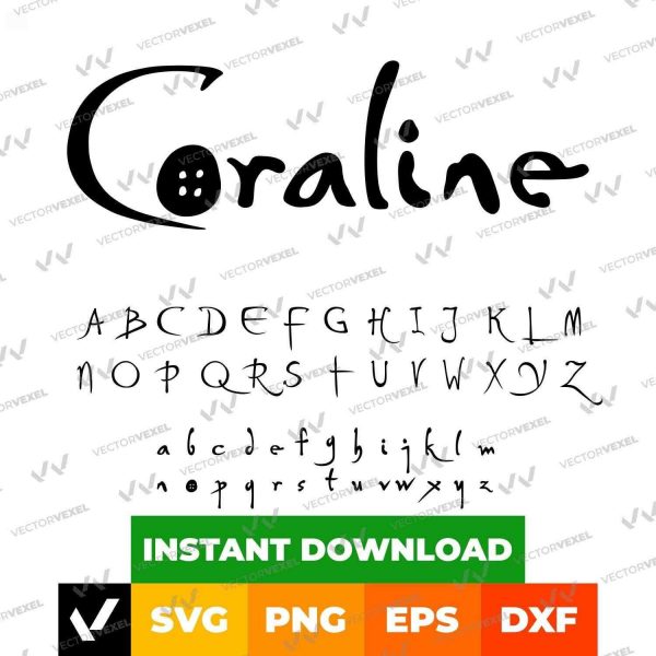 Coraline Alphabet Svg Pack Fonts Letters Logo Clipart