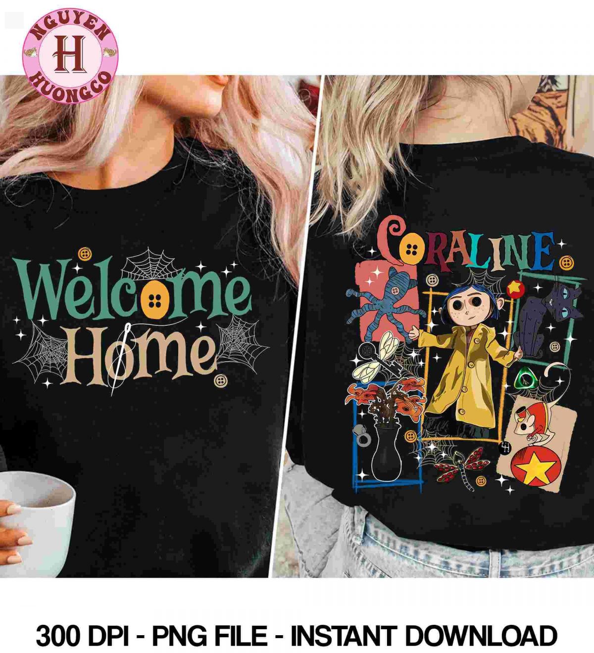 Coraline Halloween PNG Horror Movie Fantasy Cartoon Character