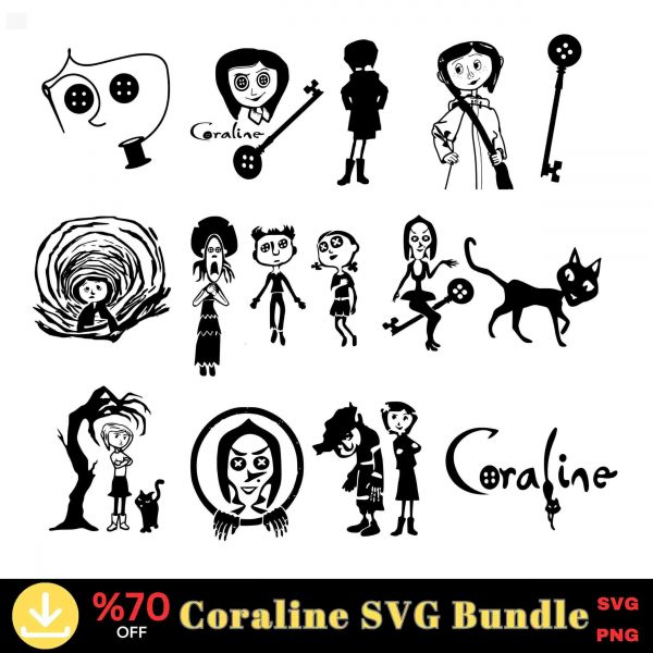 Coraline SVG Collection Face Ghost Children Other Mother Digital