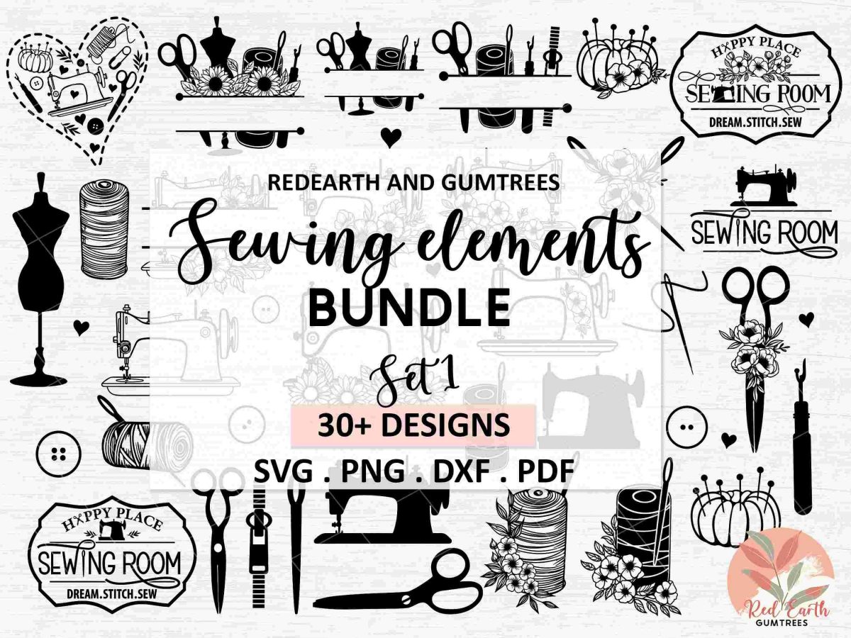 Crafting with Sewing SVG Bundle for Monogram Frames Quilting and More