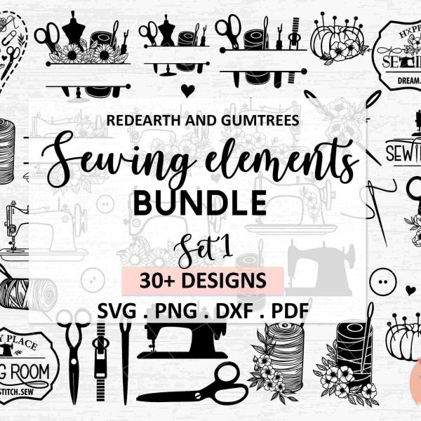 Crafting with Sewing SVG Bundle for Monogram Frames Quilting and More