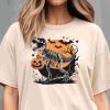 Creepy Dino Halloween svg Childrens TRex Skeleton Tee Design Spooky