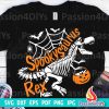 Creepy TRex Skeleton Halloween Svg for Kids Shirt Design Svg Dxf Eps