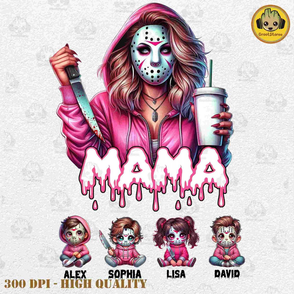 Custom Halloween Horror Mama Kid Name SVG Spooky Mama Killer